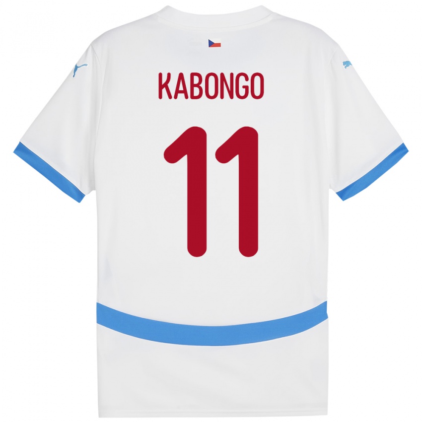 Bambino Maglia Cechia Christophe Kabongo #11 Bianco Kit Gara Away 24-26 Maglietta