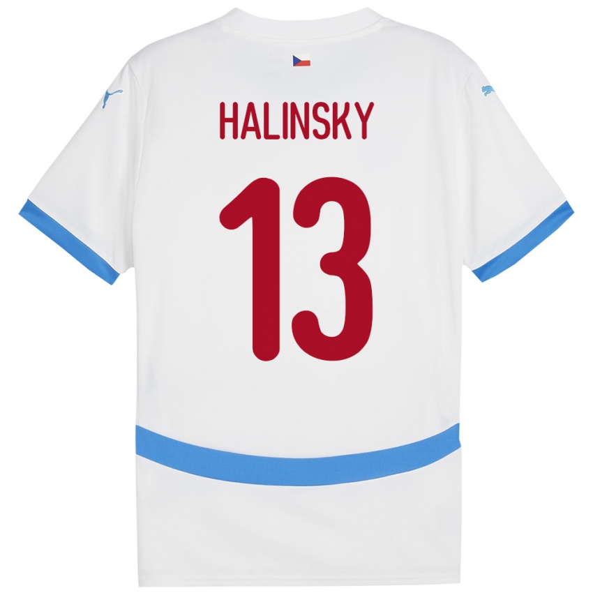 Bambino Maglia Cechia Denis Halinsky #13 Bianco Kit Gara Away 24-26 Maglietta