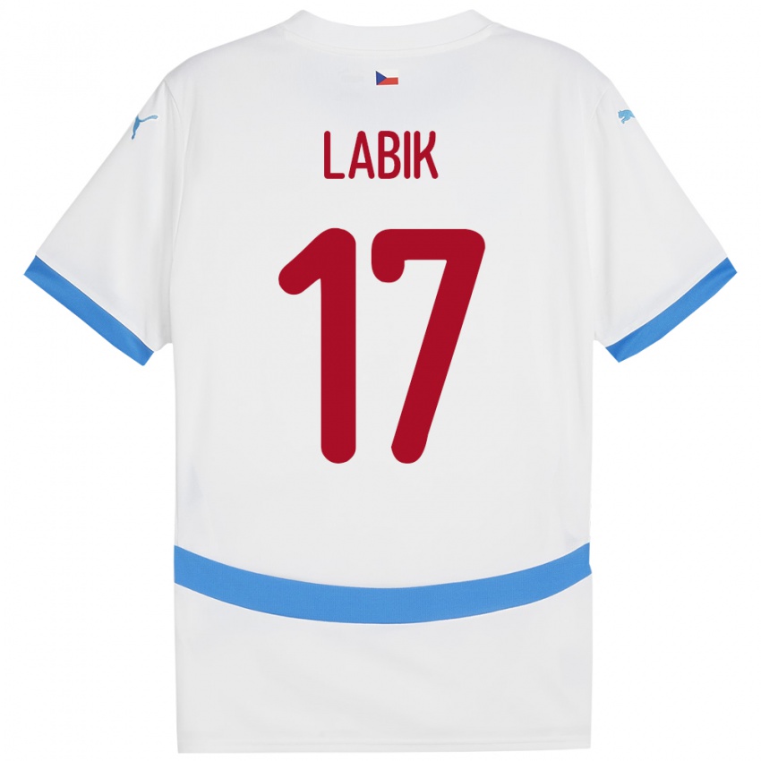 Bambino Maglia Cechia Albert Labik #17 Bianco Kit Gara Away 24-26 Maglietta