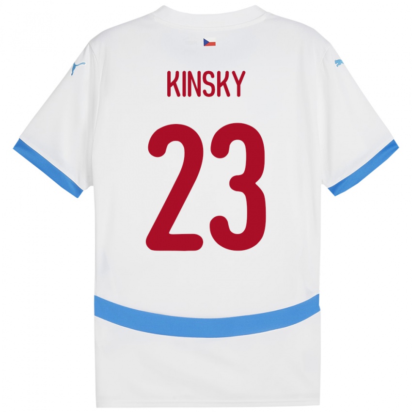 Bambino Maglia Cechia Antonin Kinsky #23 Bianco Kit Gara Away 24-26 Maglietta