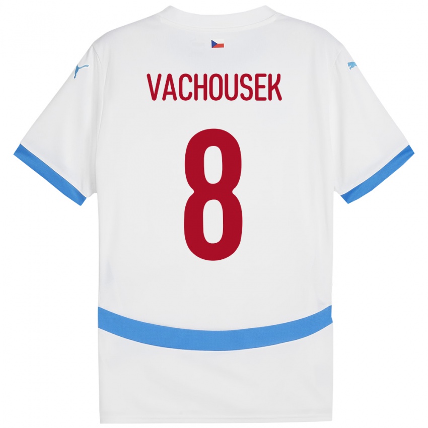 Bambino Maglia Cechia Tadeas Vachousek #8 Bianco Kit Gara Away 24-26 Maglietta