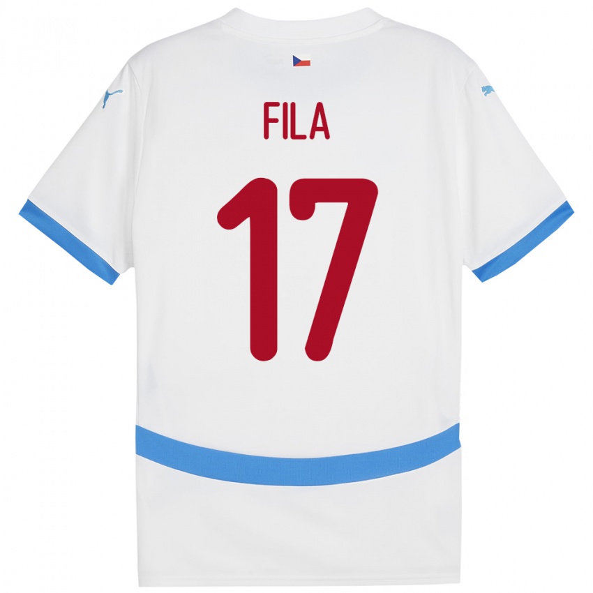 Bambino Maglia Cechia Lukas Fila #17 Bianco Kit Gara Away 24-26 Maglietta