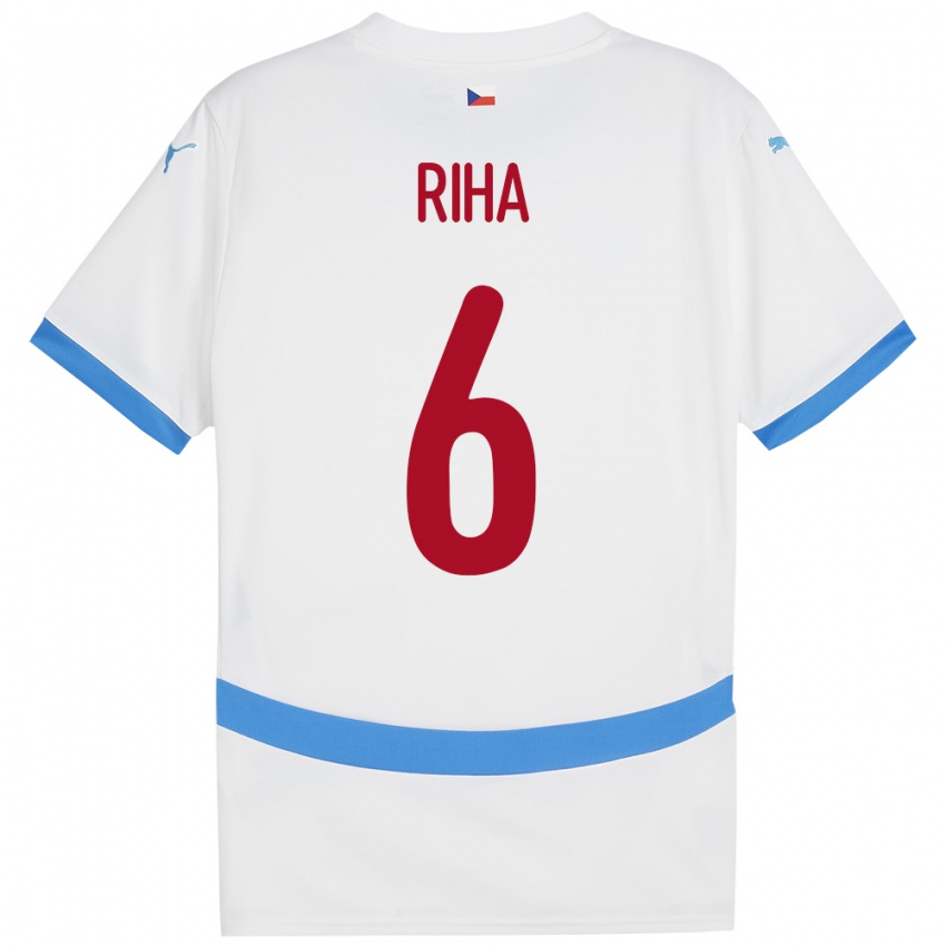 Bambino Maglia Cechia Ferdinand Riha #6 Bianco Kit Gara Away 24-26 Maglietta