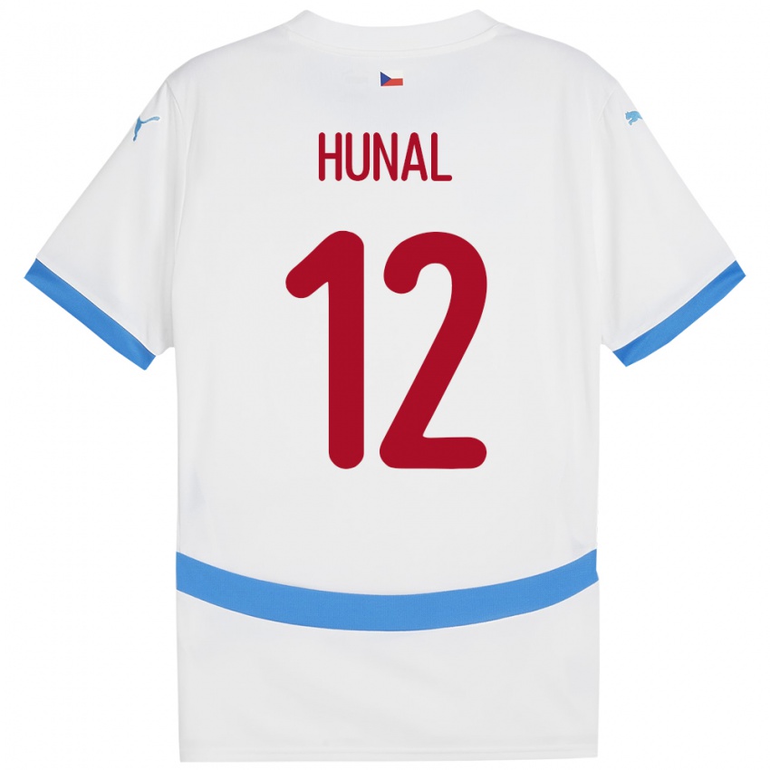 Bambino Maglia Cechia Eric Hunal #12 Bianco Kit Gara Away 24-26 Maglietta