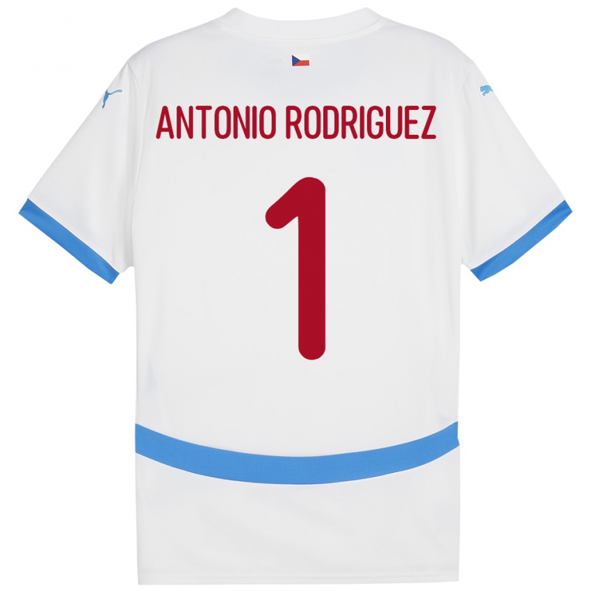 Bambino Maglia Cechia Pedro Antonio Rodriguez #1 Bianco Kit Gara Away 24-26 Maglietta