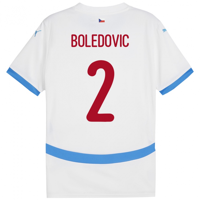 Bambino Maglia Cechia Tobias Boledovic #2 Bianco Kit Gara Away 24-26 Maglietta