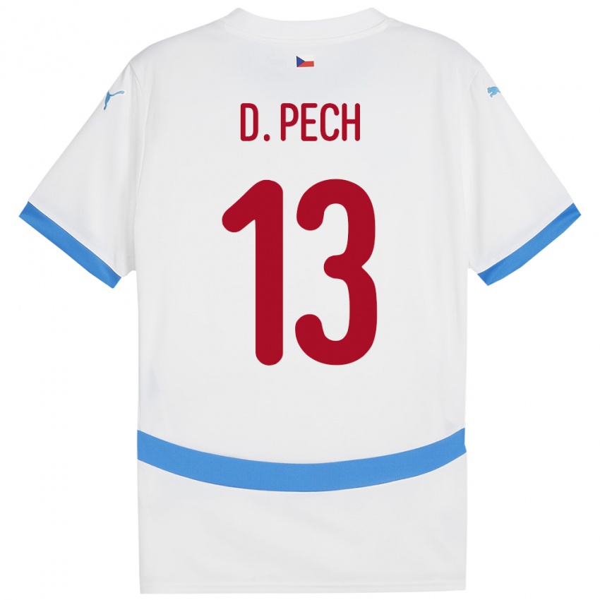 Bambino Maglia Cechia Dominik Pech #13 Bianco Kit Gara Away 24-26 Maglietta