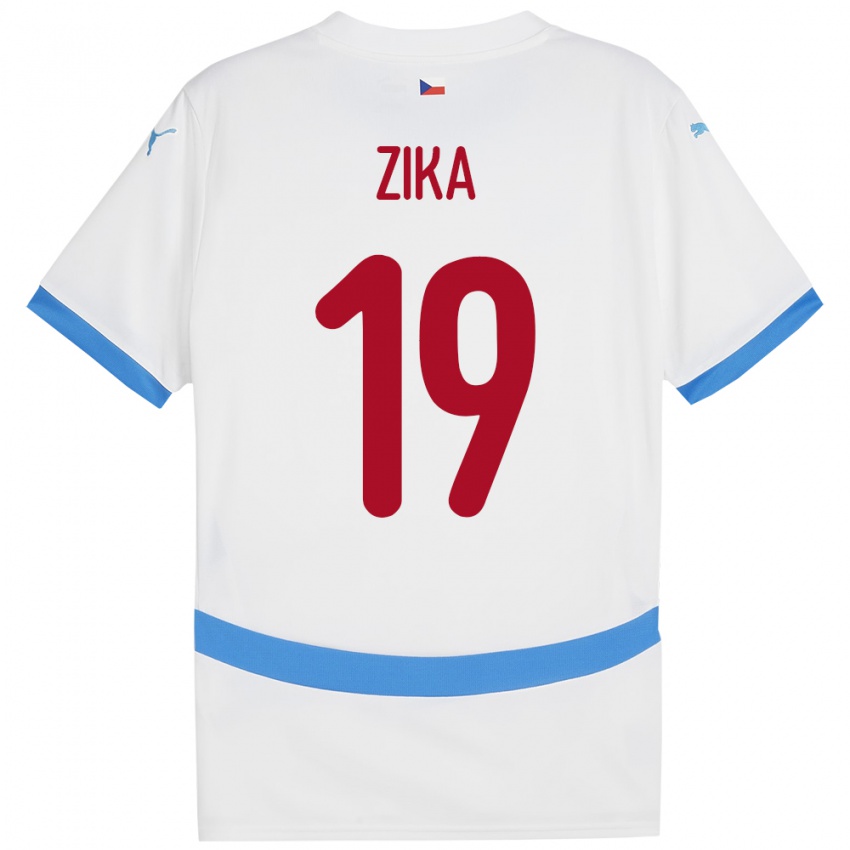 Bambino Maglia Cechia Petr Zika #19 Bianco Kit Gara Away 24-26 Maglietta