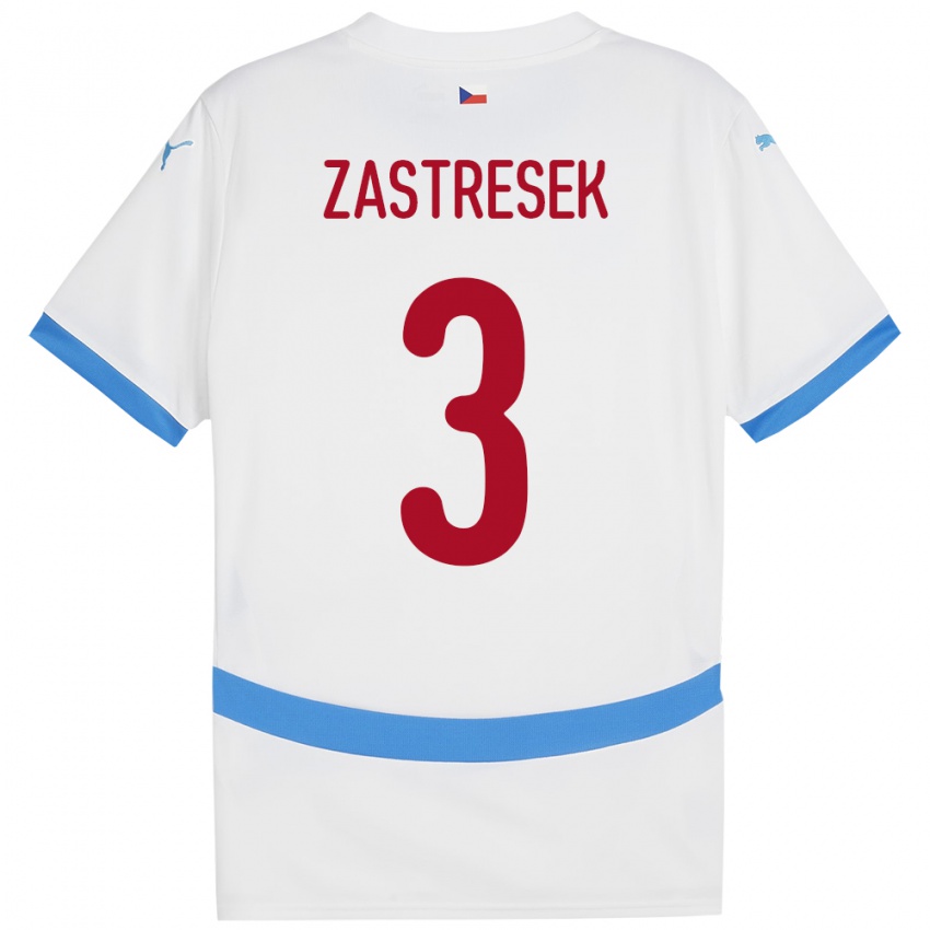 Bambino Maglia Cechia Matous Zastresek #3 Bianco Kit Gara Away 24-26 Maglietta