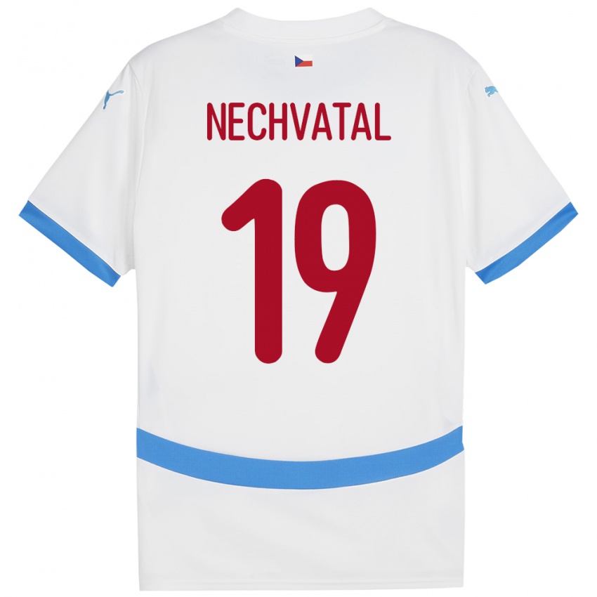 Bambino Maglia Cechia Matyas Nechvatal #19 Bianco Kit Gara Away 24-26 Maglietta