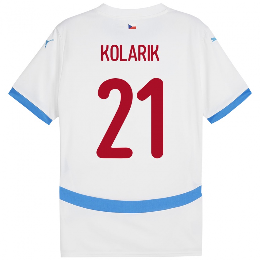 Bambino Maglia Cechia Josef Kolarik #21 Bianco Kit Gara Away 24-26 Maglietta