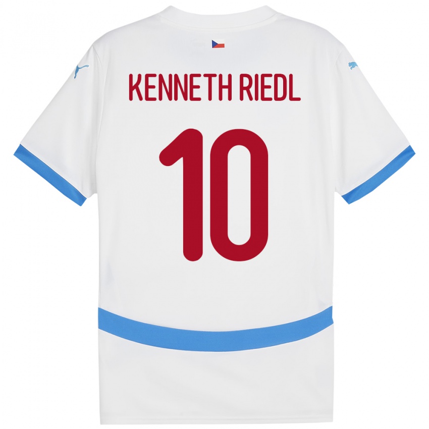 Bambino Maglia Cechia Victor Kenneth Riedl #10 Bianco Kit Gara Away 24-26 Maglietta