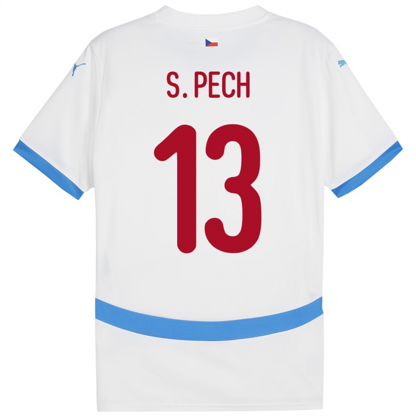 Bambino Maglia Cechia Sebastian Pech #13 Bianco Kit Gara Away 24-26 Maglietta