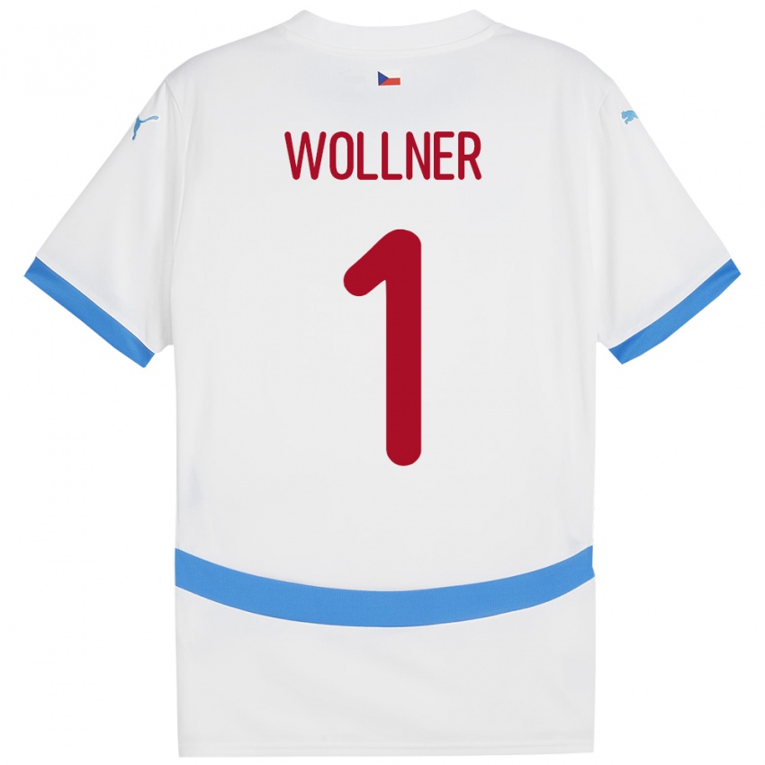 Bambino Maglia Cechia Vojtech Wollner #1 Bianco Kit Gara Away 24-26 Maglietta