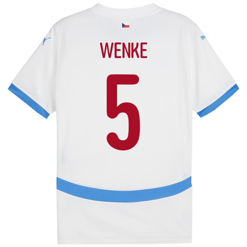 Bambino Maglia Cechia Eduard Wenke #5 Bianco Kit Gara Away 24-26 Maglietta