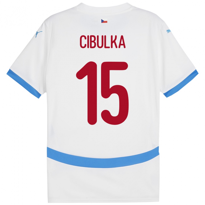 Bambino Maglia Cechia Oskar Cibulka #15 Bianco Kit Gara Away 24-26 Maglietta