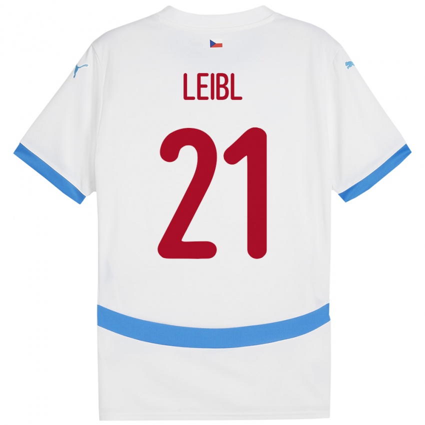 Bambino Maglia Cechia Adam Leibl #21 Bianco Kit Gara Away 24-26 Maglietta