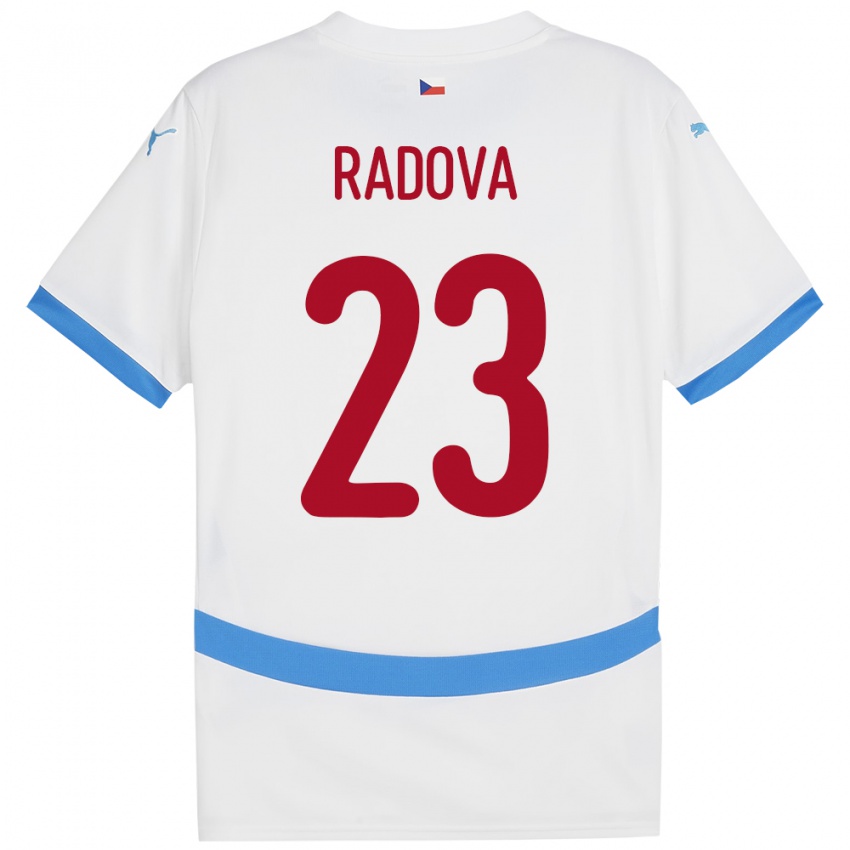 Bambino Maglia Cechia Michaela Radová #23 Bianco Kit Gara Away 24-26 Maglietta