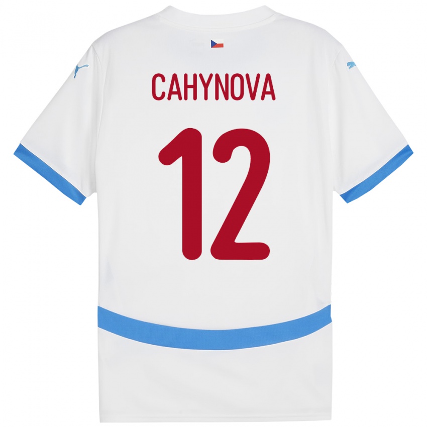 Bambino Maglia Cechia Klára Cahynová #12 Bianco Kit Gara Away 24-26 Maglietta