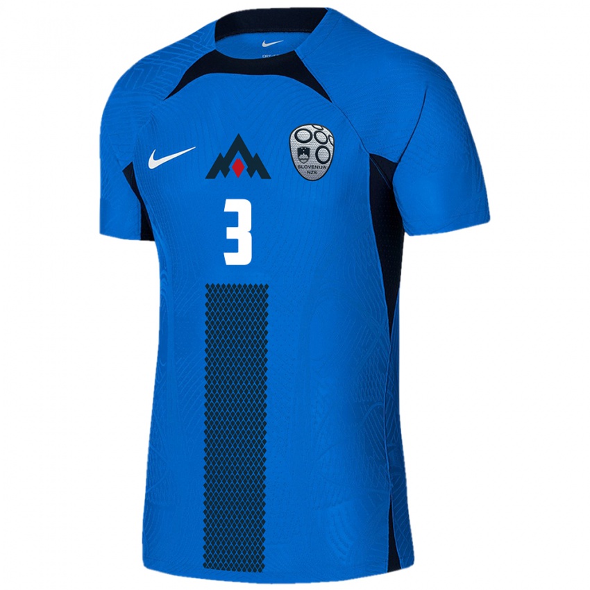 Bambino Maglia Slovenia Sara Agrež #3 Blu Kit Gara Away 24-26 Maglietta