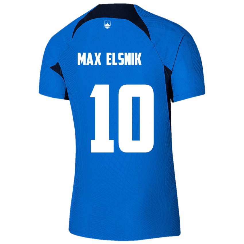 Bambino Maglia Slovenia Timi Max Elsnik #10 Blu Kit Gara Away 24-26 Maglietta