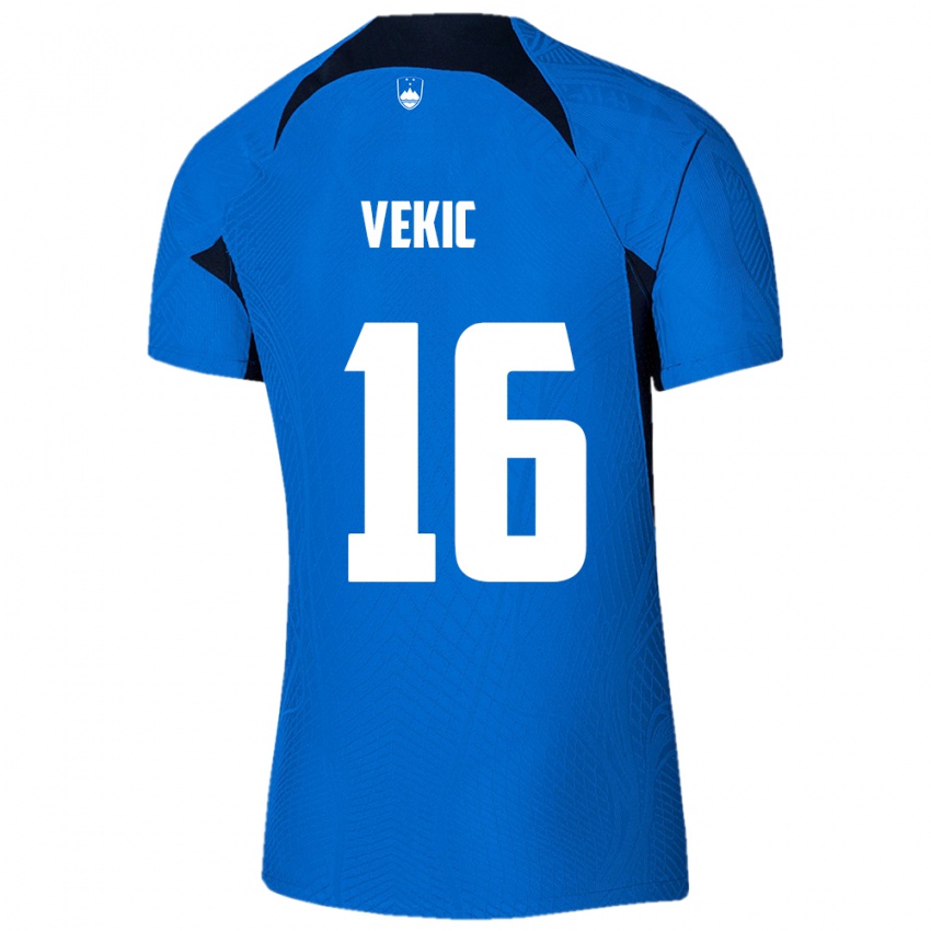 Bambino Maglia Slovenia Igor Vekic #16 Blu Kit Gara Away 24-26 Maglietta