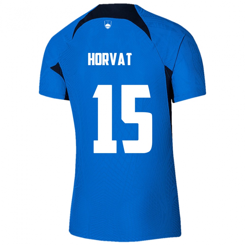 Bambino Maglia Slovenia Tomi Horvat #15 Blu Kit Gara Away 24-26 Maglietta