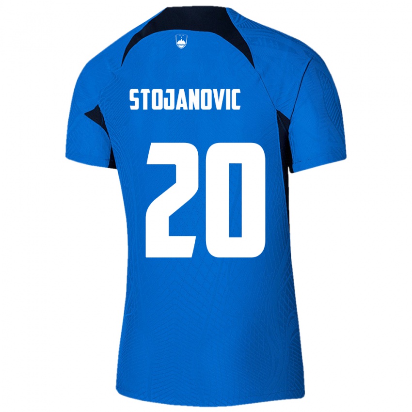 Bambino Maglia Slovenia Petar Stojanović #20 Blu Kit Gara Away 24-26 Maglietta