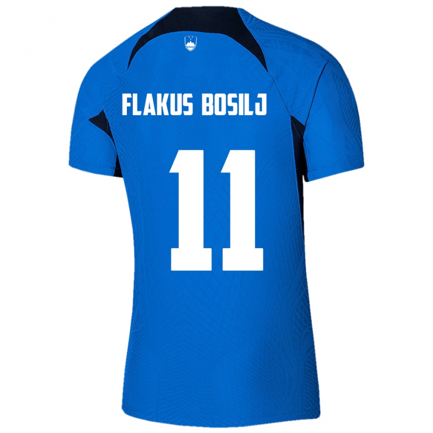 Bambino Maglia Slovenia David Flakus Bosilj #11 Blu Kit Gara Away 24-26 Maglietta