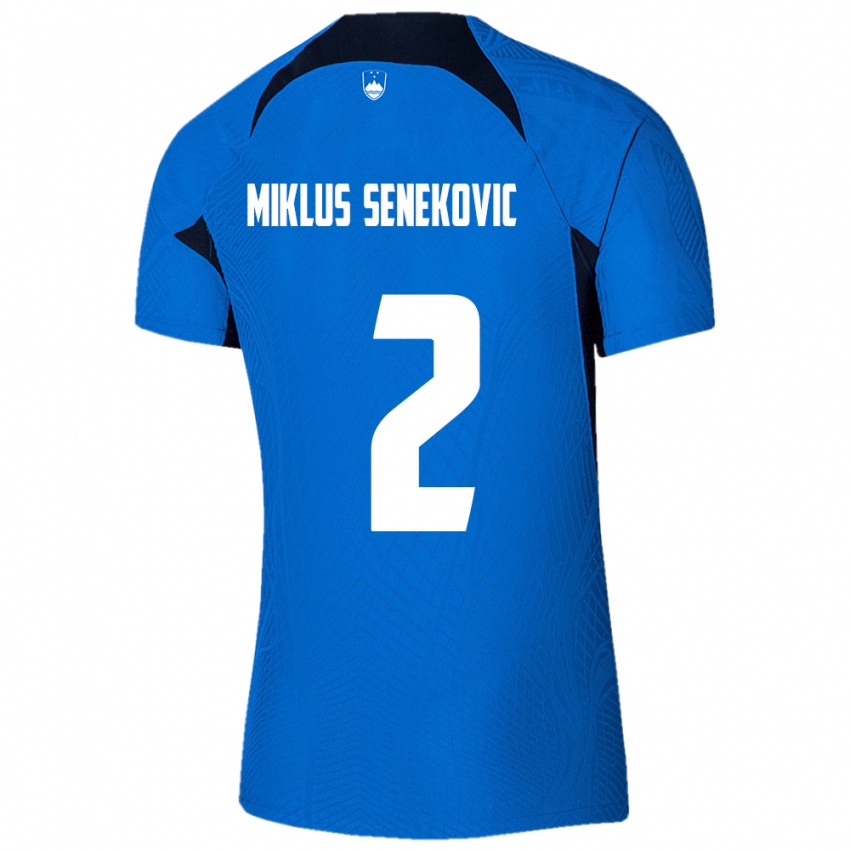 Bambino Maglia Slovenia Gal Miklus Senekovic #2 Blu Kit Gara Away 24-26 Maglietta