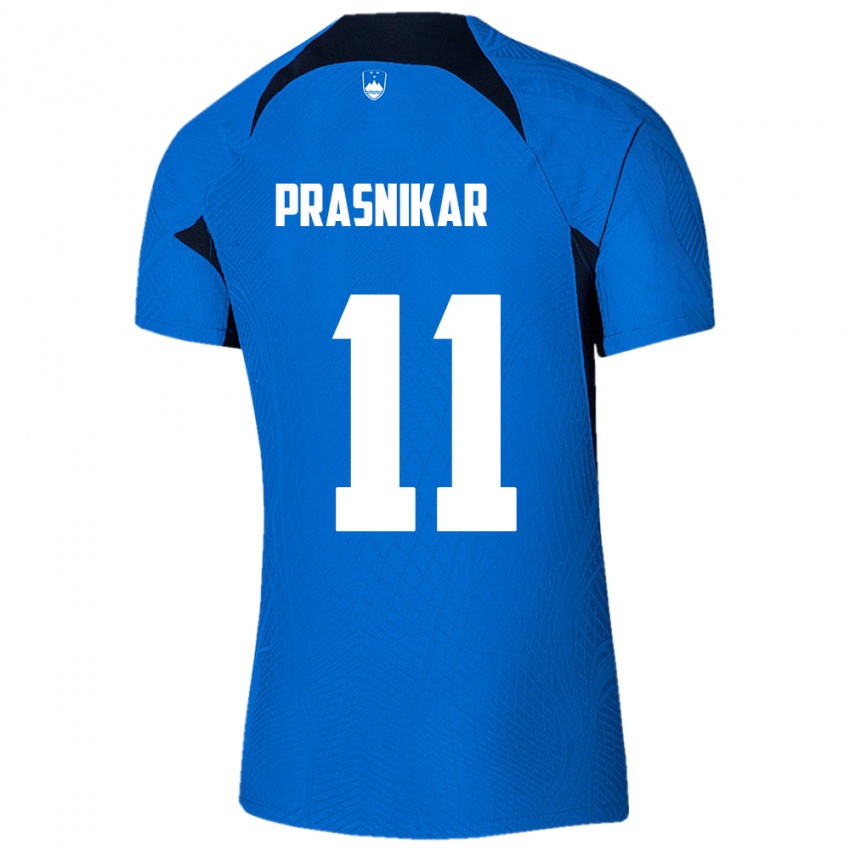 Bambino Maglia Slovenia Lara Prašnikar #11 Blu Kit Gara Away 24-26 Maglietta