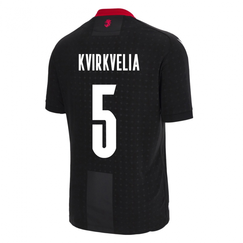 Bambino Maglia Georgia Solomon Kvirkvelia #5 Nero Kit Gara Away 24-26 Maglietta