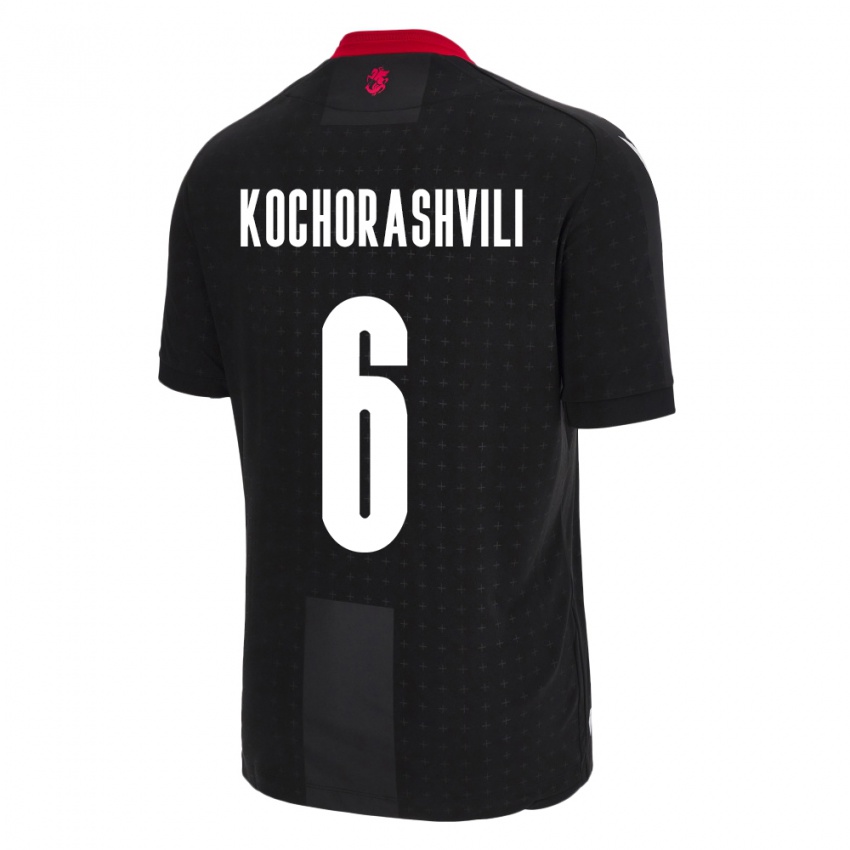 Bambino Maglia Georgia Giorgi Kochorashvili #6 Nero Kit Gara Away 24-26 Maglietta