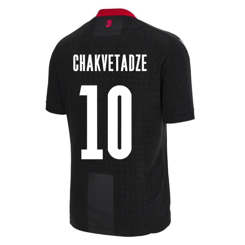 Bambino Maglia Georgia Giorgi Chakvetadze #10 Nero Kit Gara Away 24-26 Maglietta