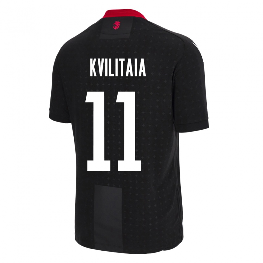 Bambino Maglia Georgia Giorgi Kvilitaia #11 Nero Kit Gara Away 24-26 Maglietta