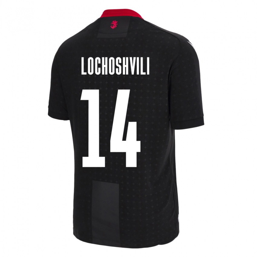 Bambino Maglia Georgia Luka Lochoshvili #14 Nero Kit Gara Away 24-26 Maglietta