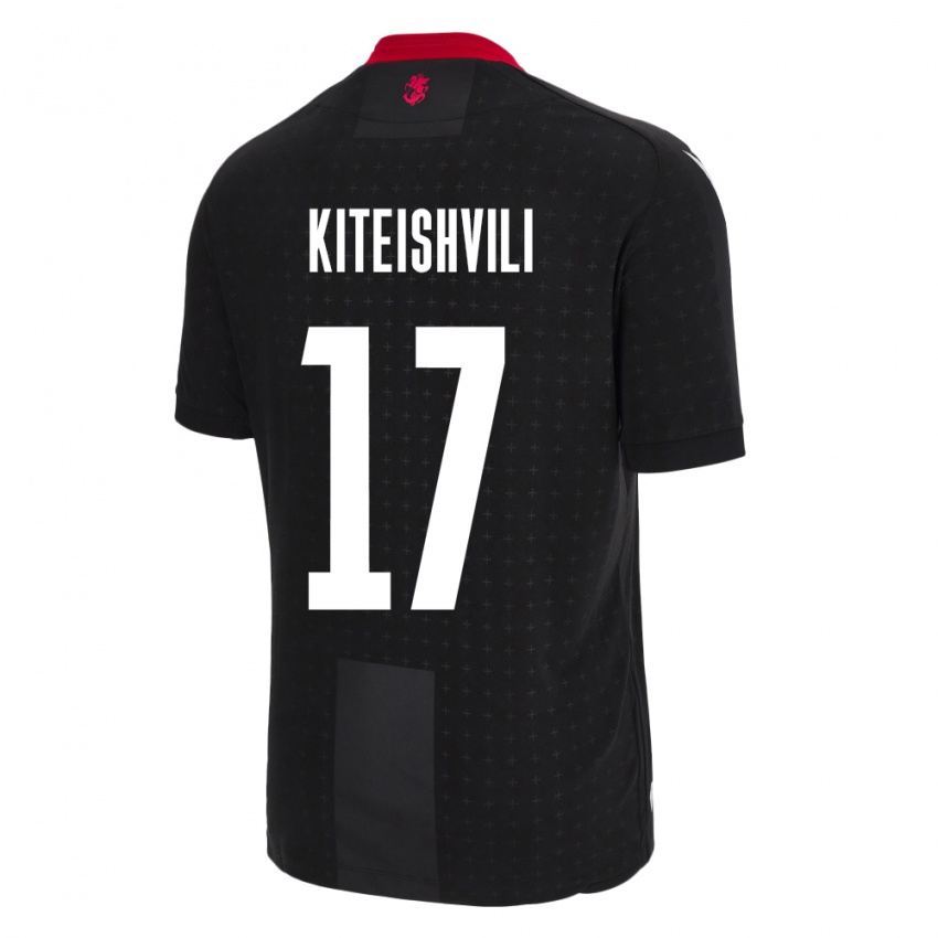 Bambino Maglia Georgia Otar Kiteishvili #17 Nero Kit Gara Away 24-26 Maglietta