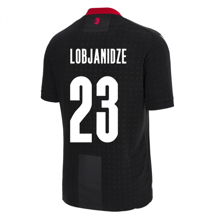 Bambino Maglia Georgia Saba Lobjanidze #23 Nero Kit Gara Away 24-26 Maglietta