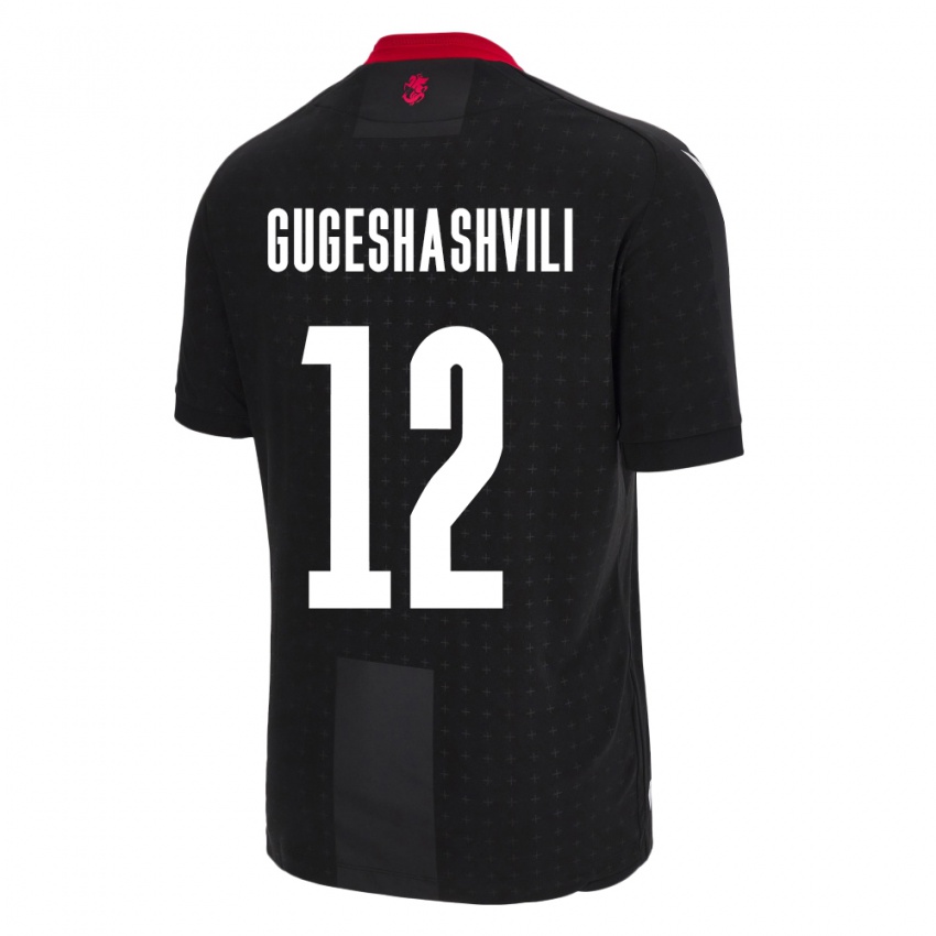 Bambino Maglia Georgia Luka Gugeshashvili #12 Nero Kit Gara Away 24-26 Maglietta