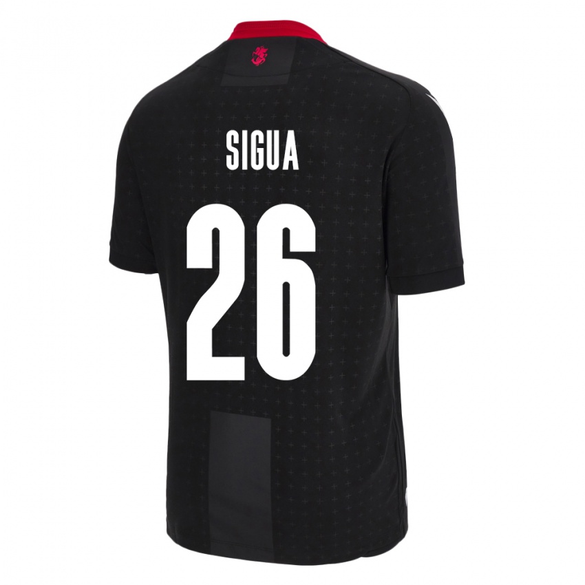 Bambino Maglia Georgia Gabriel Sigua #26 Nero Kit Gara Away 24-26 Maglietta