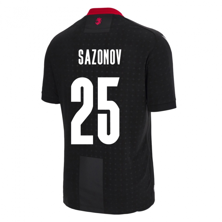 Bambino Maglia Georgia Saba Sazonov #25 Nero Kit Gara Away 24-26 Maglietta