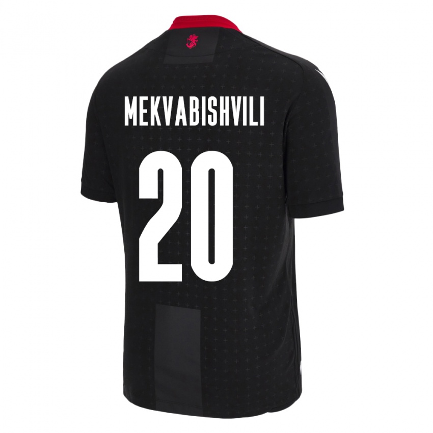 Bambino Maglia Georgia Anzor Mekvabishvili #20 Nero Kit Gara Away 24-26 Maglietta