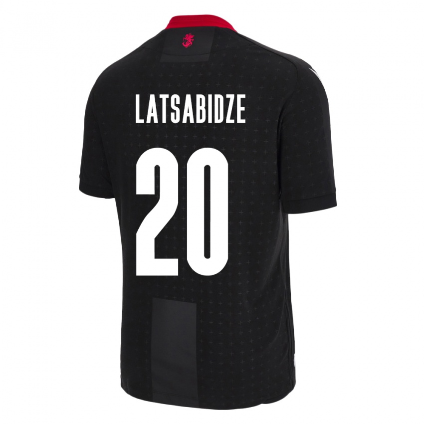 Bambino Maglia Georgia Luka Latsabidze #20 Nero Kit Gara Away 24-26 Maglietta