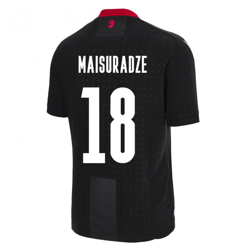 Bambino Maglia Georgia Giorgi Maisuradze #18 Nero Kit Gara Away 24-26 Maglietta