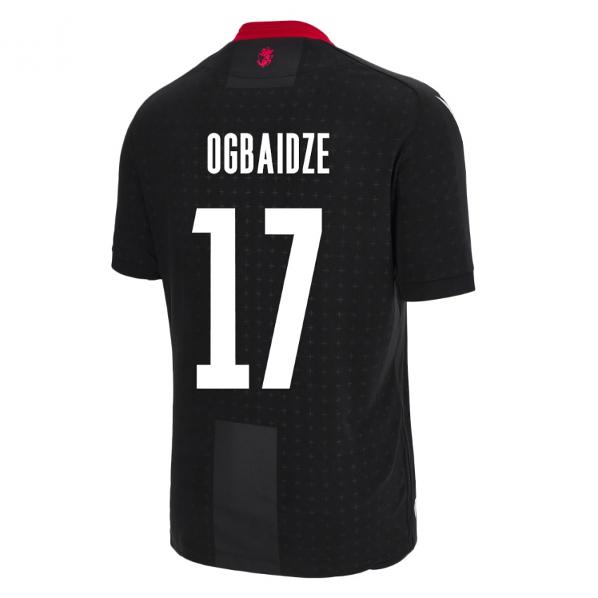 Bambino Maglia Georgia Shalva Ogbaidze #17 Nero Kit Gara Away 24-26 Maglietta