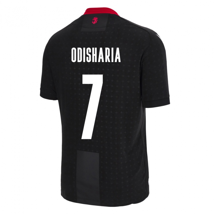 Bambino Maglia Georgia Lasha Odisharia #7 Nero Kit Gara Away 24-26 Maglietta