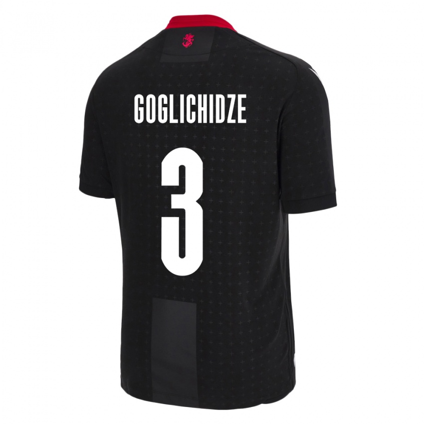 Bambino Maglia Georgia Saba Goglichidze #3 Nero Kit Gara Away 24-26 Maglietta