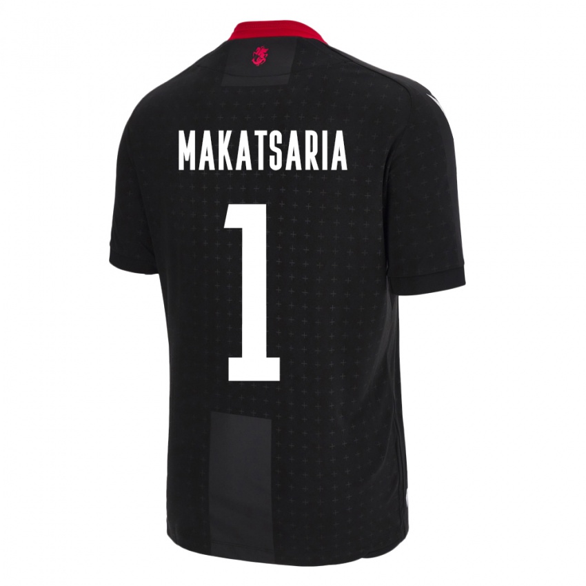 Bambino Maglia Georgia Mikheil Makatsaria #1 Nero Kit Gara Away 24-26 Maglietta