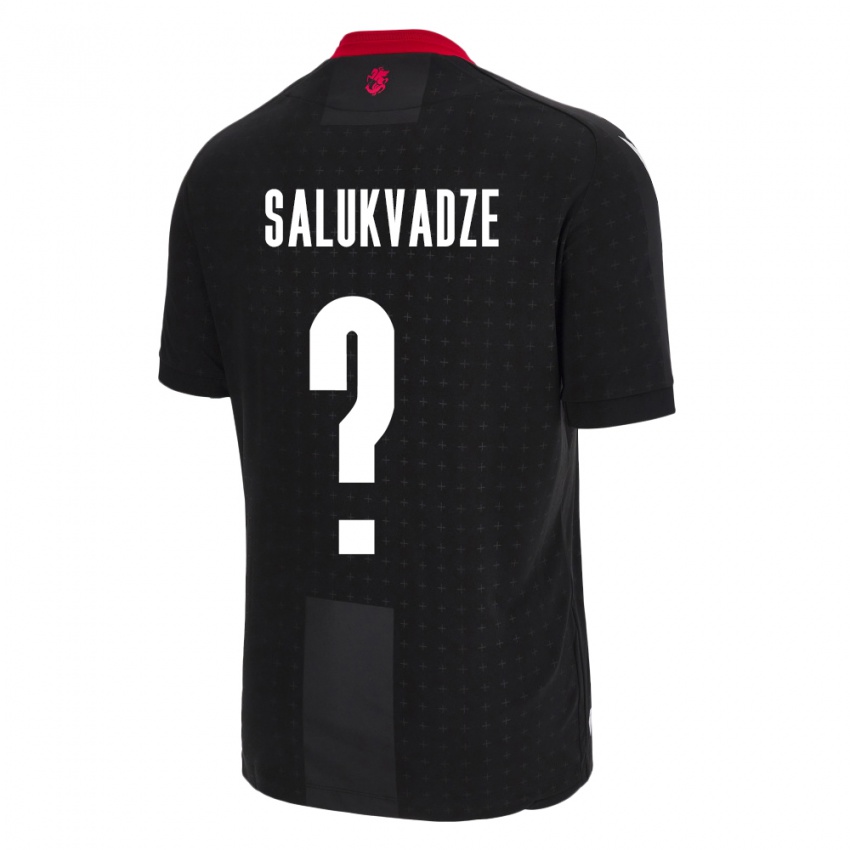 Bambino Maglia Georgia Luka Salukvadze #0 Nero Kit Gara Away 24-26 Maglietta