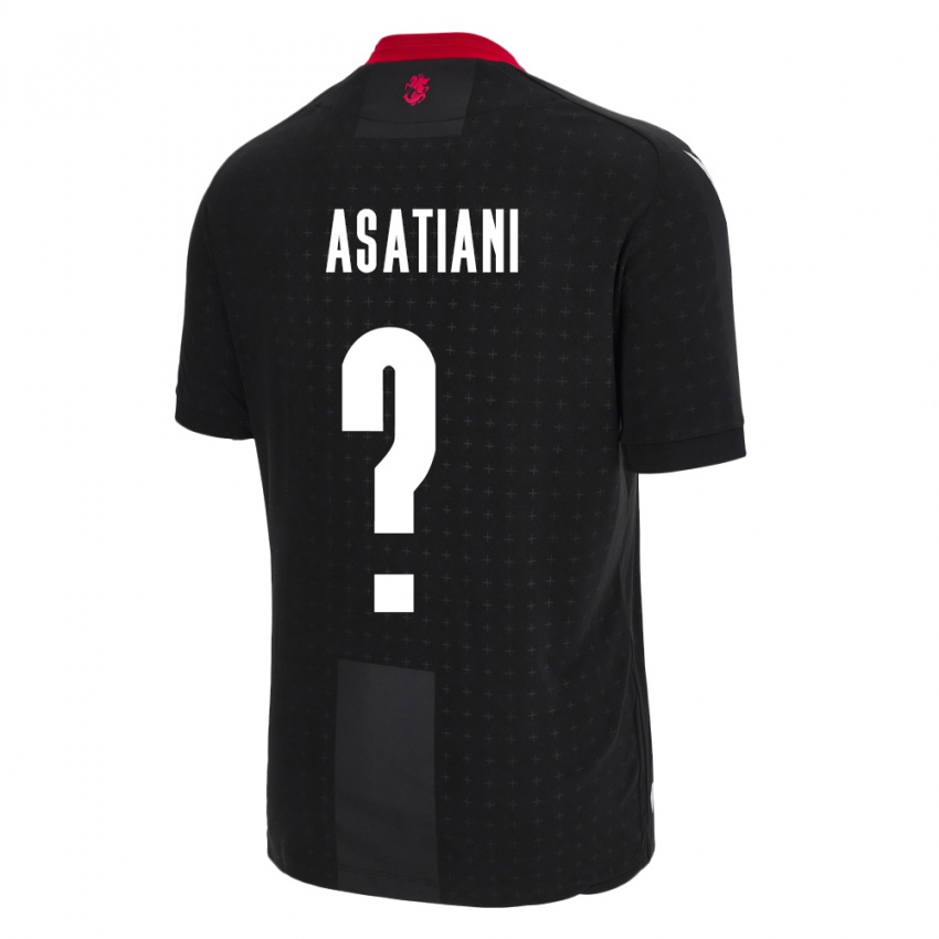 Bambino Maglia Georgia Davit Asatiani #0 Nero Kit Gara Away 24-26 Maglietta